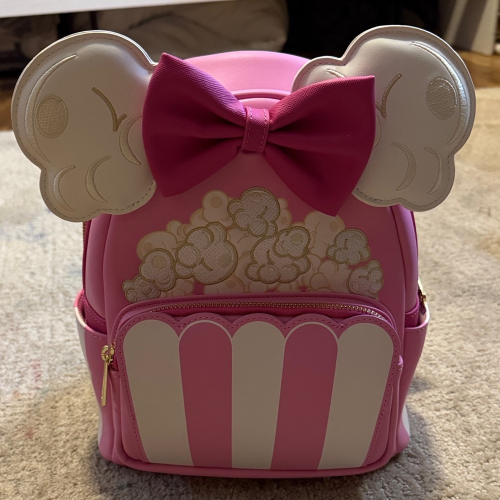 Loungefly Pink and White Popcorn Backpack